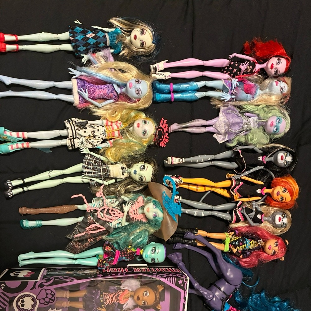 Monster High Doll Set - Red, Blue, Purple, Orange, Black